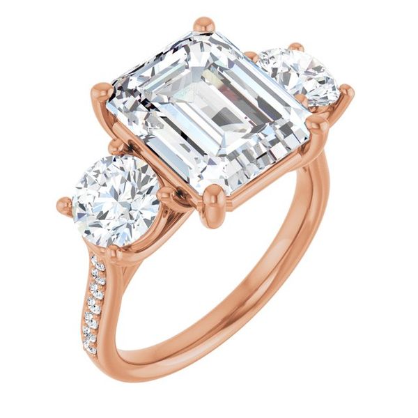 Accented Three-Stone Engagement Ring