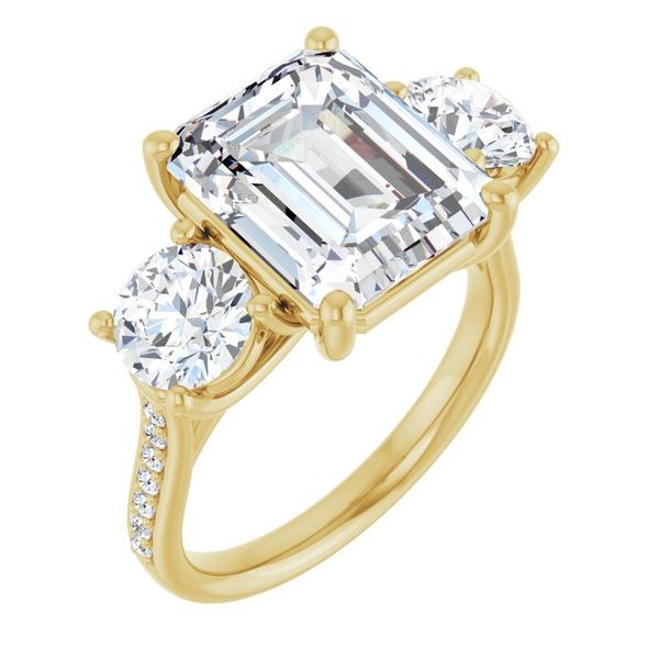 Accented Three-Stone Engagement Ring