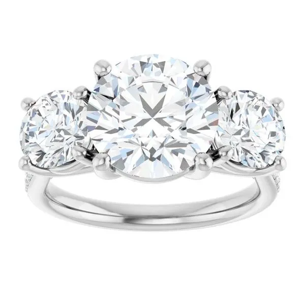 Three-Stone Engagement Ring Image 3 Raleigh Diamond Fine Jewelry Raleigh, NC