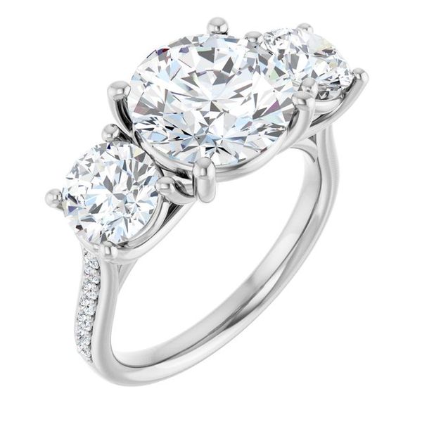 Accented Three-Stone Engagement Ring