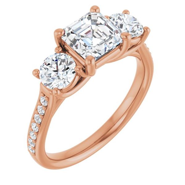 Accented Three-Stone Engagement Ring