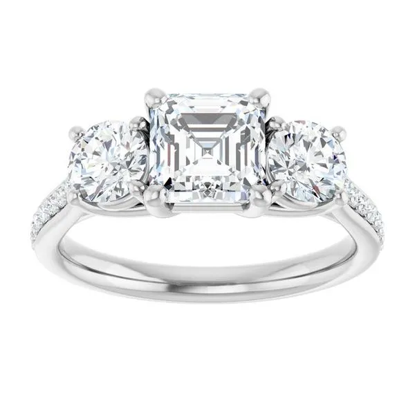 Three-Stone Engagement Ring Image 3 Raleigh Diamond Fine Jewelry Raleigh, NC