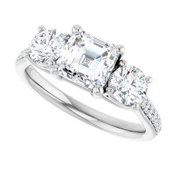 Three-Stone Engagement Ring Image 5 Raleigh Diamond Fine Jewelry Raleigh, NC
