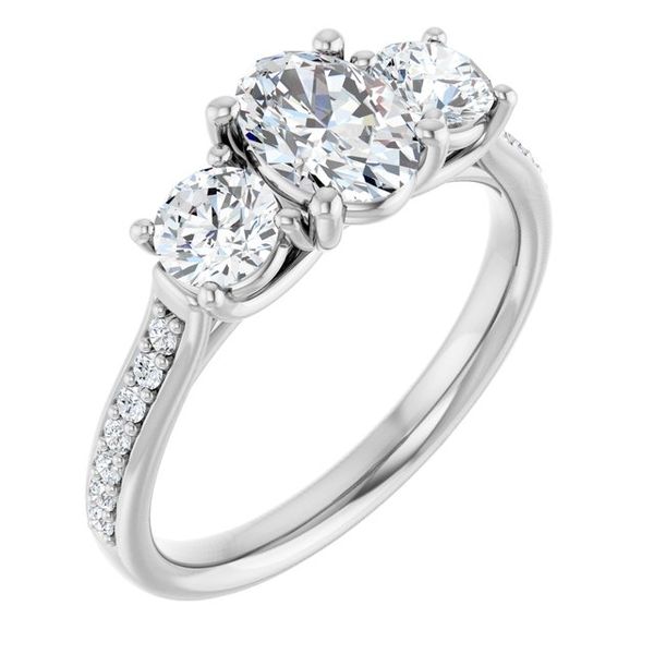 Accented Three-Stone Engagement Ring