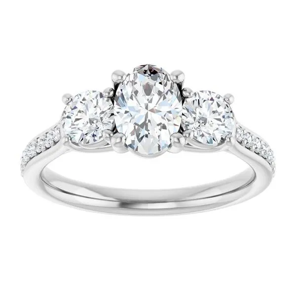 Three-Stone Engagement Ring Image 3 Raleigh Diamond Fine Jewelry Raleigh, NC