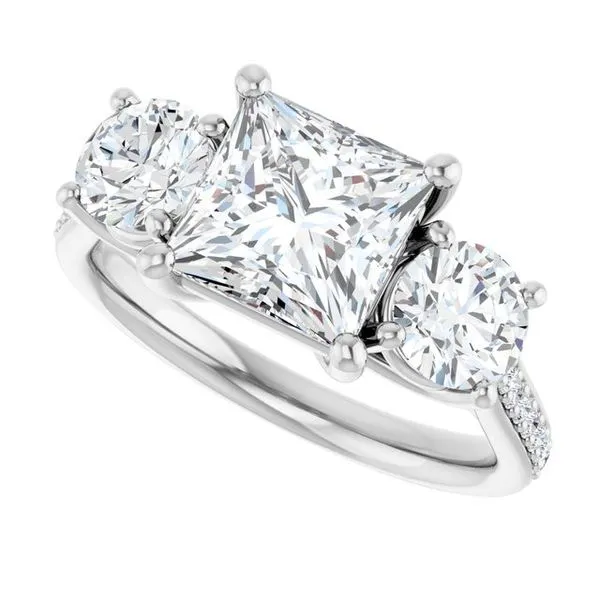 Three-Stone Engagement Ring Image 5 Raleigh Diamond Fine Jewelry Raleigh, NC