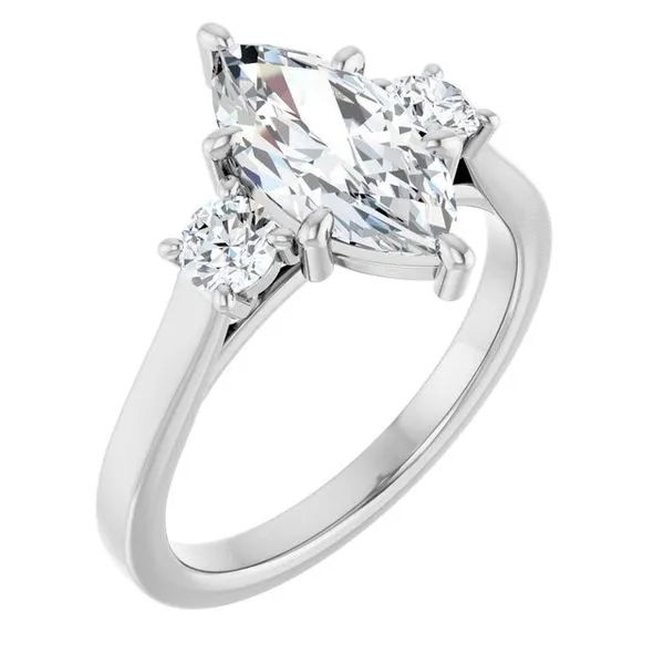 Three-Stone Sculptural Engagement Ring