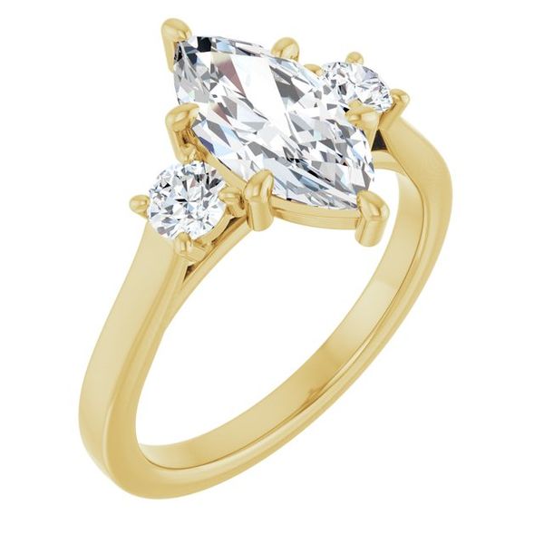 Three-Stone Sculptural Engagement Ring