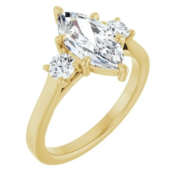 Three-Stone Sculptural Engagement Ring