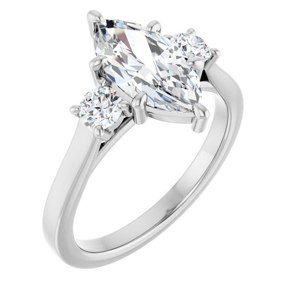 Three-Stone Sculptural Engagement Ring
