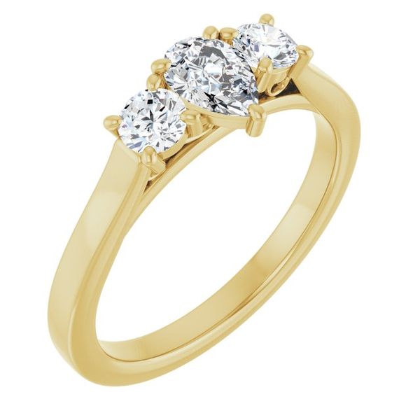 Three-Stone Sculptural Engagement Ring