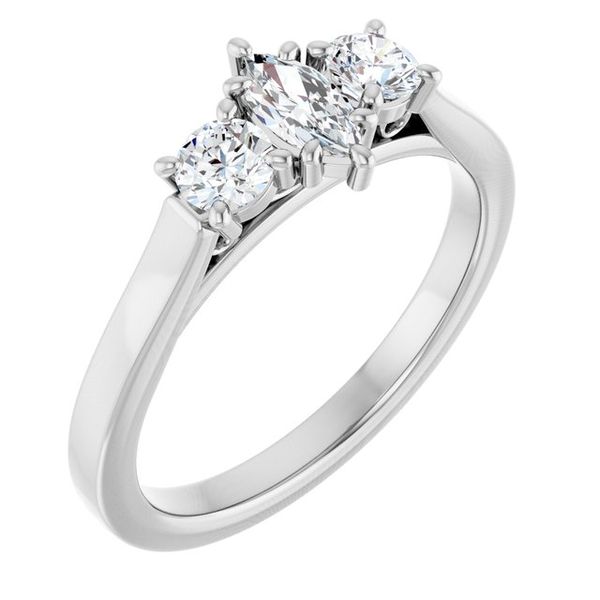 Three-Stone Sculptural Engagement Ring