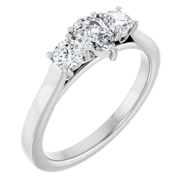 Three-Stone Sculptural Engagement Ring