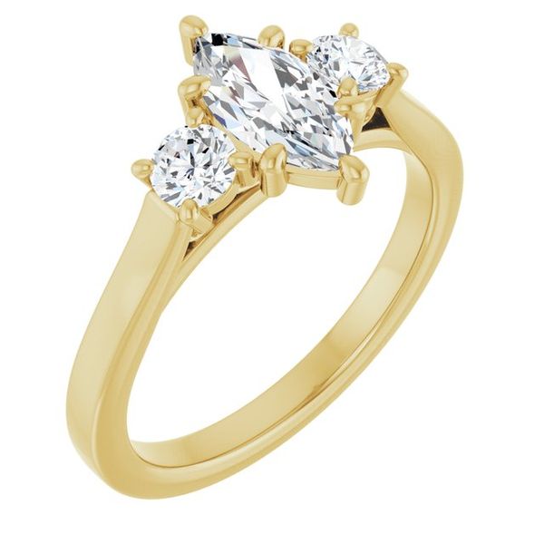 Three-Stone Sculptural Engagement Ring