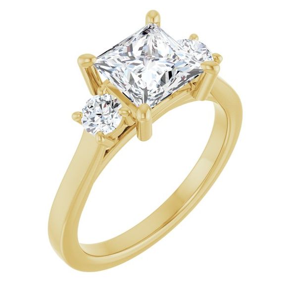 Three-Stone Sculptural Engagement Ring