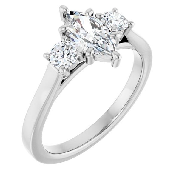 Three-Stone Sculptural Engagement Ring