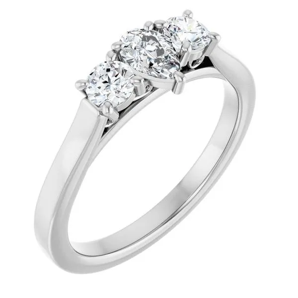 Three-Stone Sculptural Engagement Ring