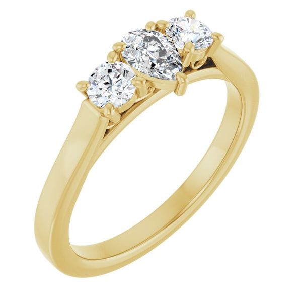 Three-Stone Sculptural Engagement Ring