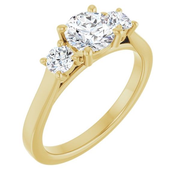 Three-Stone Sculptural Engagement Ring