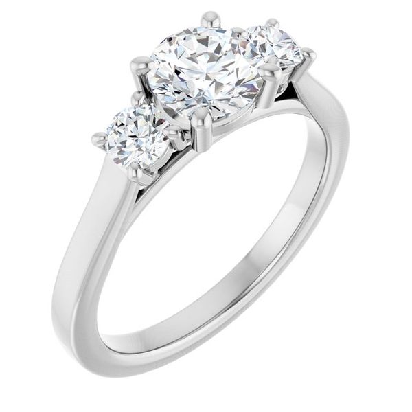 Three-Stone Sculptural Engagement Ring