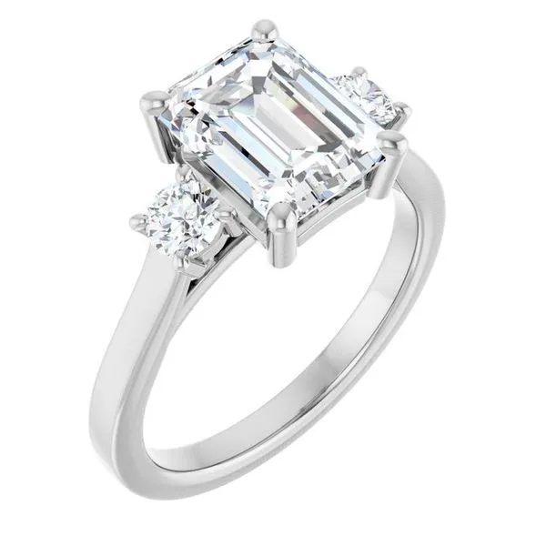 Three-Stone Sculptural Engagement Ring