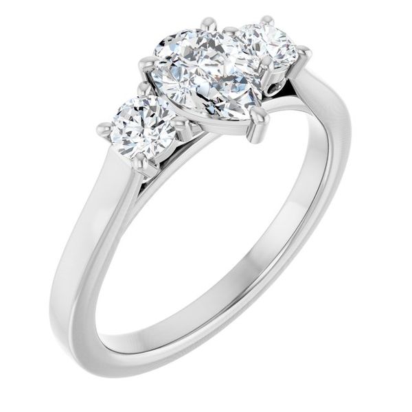Three-Stone Sculptural Engagement Ring