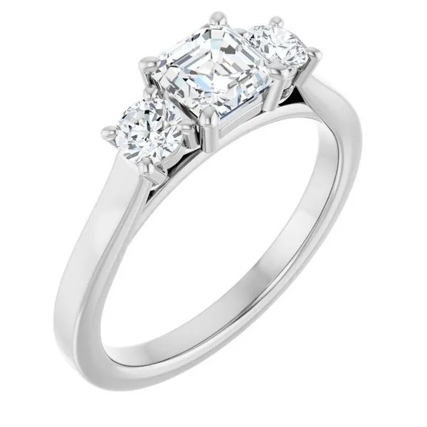 Three-Stone Sculptural Engagement Ring