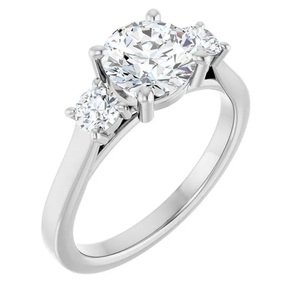 Three-Stone Sculptural Engagement Ring