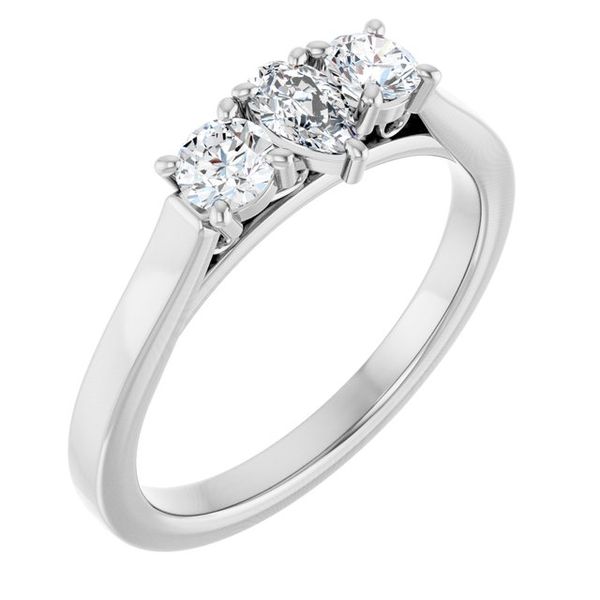 Three-Stone Sculptural Engagement Ring