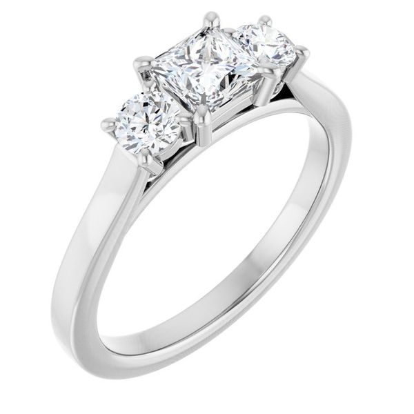 Three-Stone Sculptural Engagement Ring