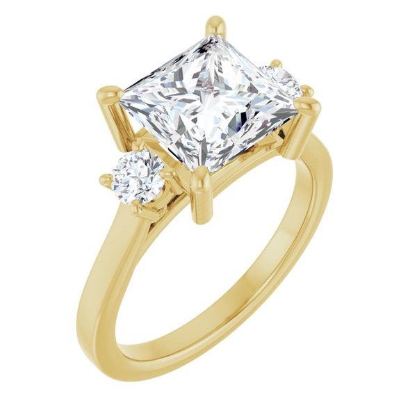 Three-Stone Sculptural Engagement Ring