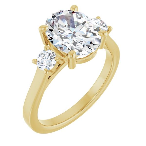 Three-Stone Sculptural Engagement Ring