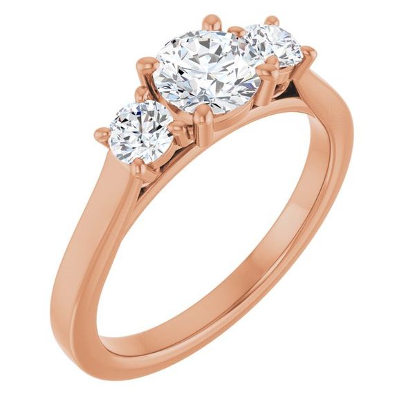 Three-Stone Sculptural Engagement Ring