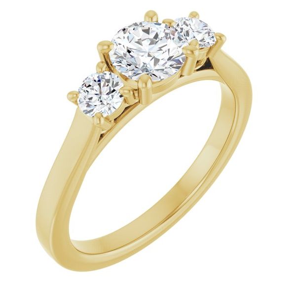 Three-Stone Sculptural Engagement Ring