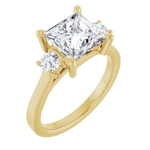 Three-Stone Sculptural Engagement Ring