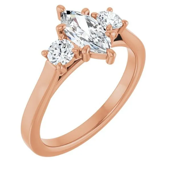 Three-Stone Sculptural Engagement Ring
