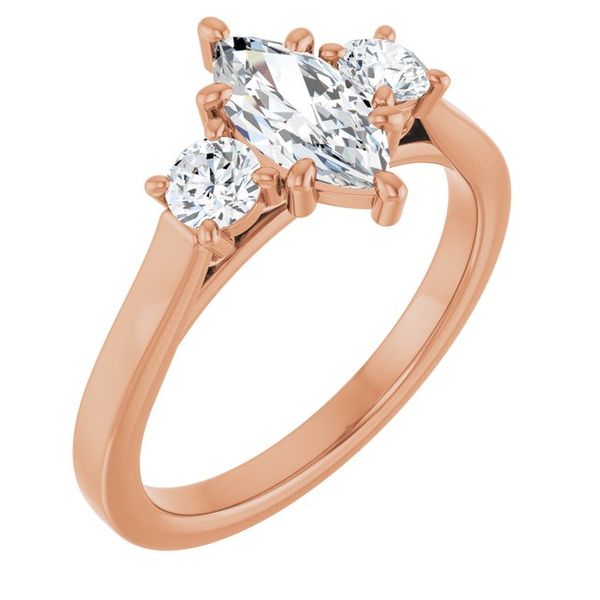 Three-Stone Sculptural Engagement Ring