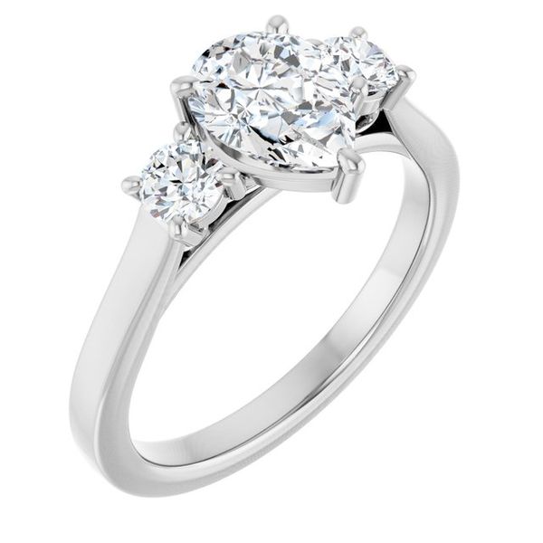 Three-Stone Sculptural Engagement Ring
