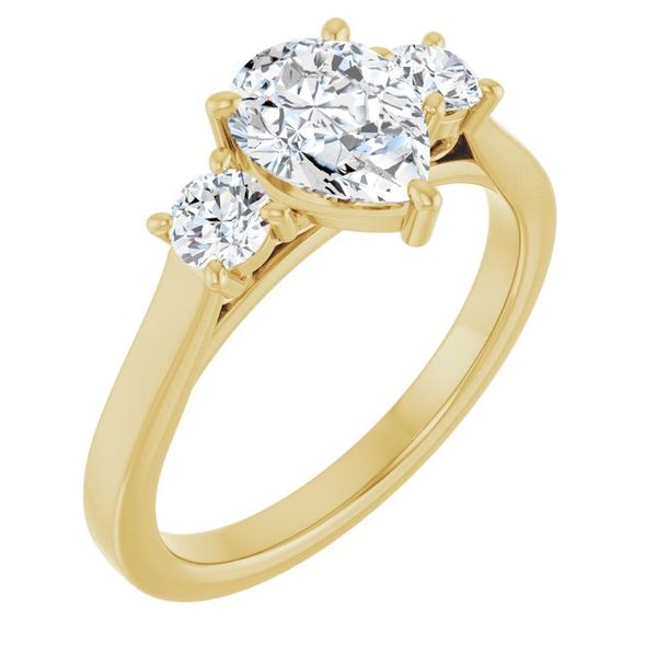 Three-Stone Sculptural Engagement Ring