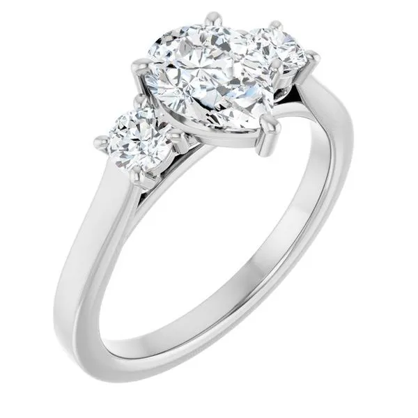 Three-Stone Sculptural Engagement Ring