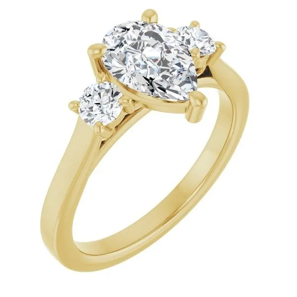 Three-Stone Sculptural Engagement Ring