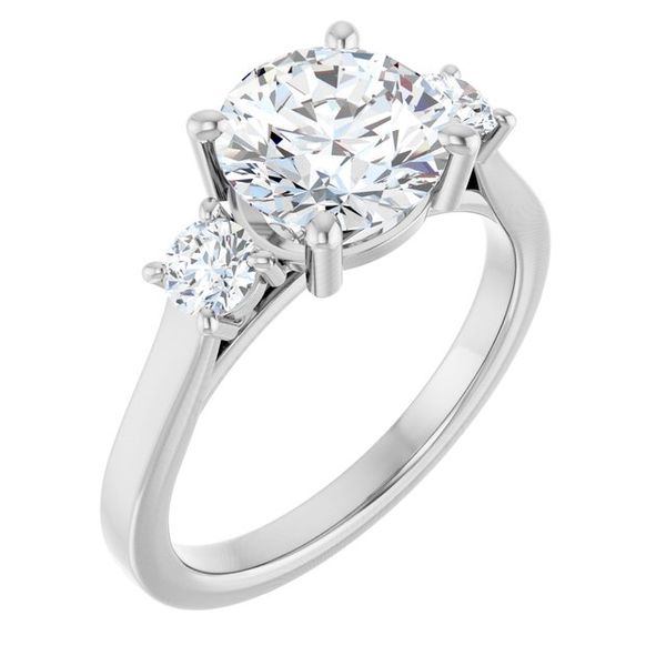 Three-Stone Sculptural Engagement Ring