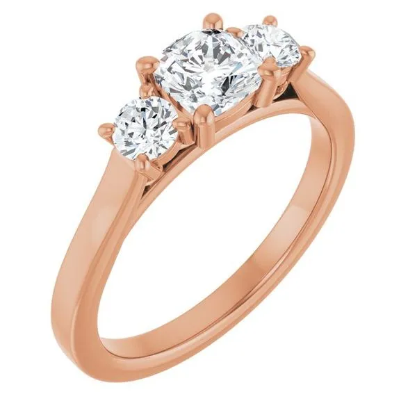 Three-Stone Sculptural Engagement Ring