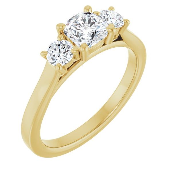 Three-Stone Sculptural Engagement Ring