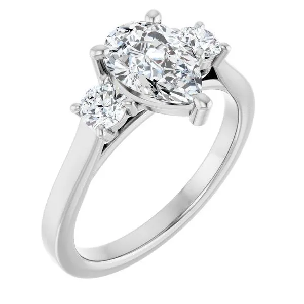 Three-Stone Sculptural Engagement Ring