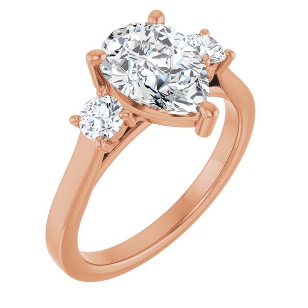 Three-Stone Sculptural Engagement Ring