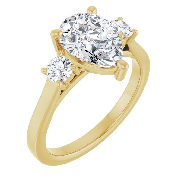 Three-Stone Sculptural Engagement Ring