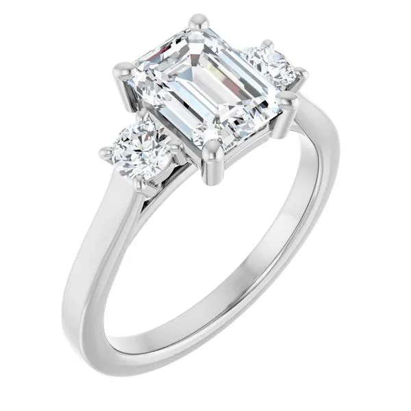 Three-Stone Sculptural Engagement Ring