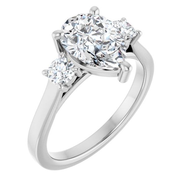 Three-Stone Sculptural Engagement Ring