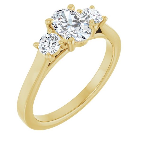 Three-Stone Sculptural Engagement Ring